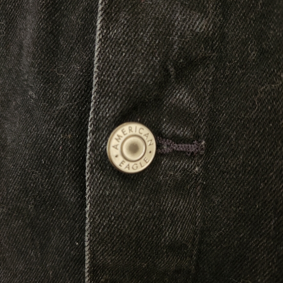 American Eagle Outfitters Black Denim Jean Skirt Mini Hi- Rise A-line Preppy 14 - Picture 9 of 15